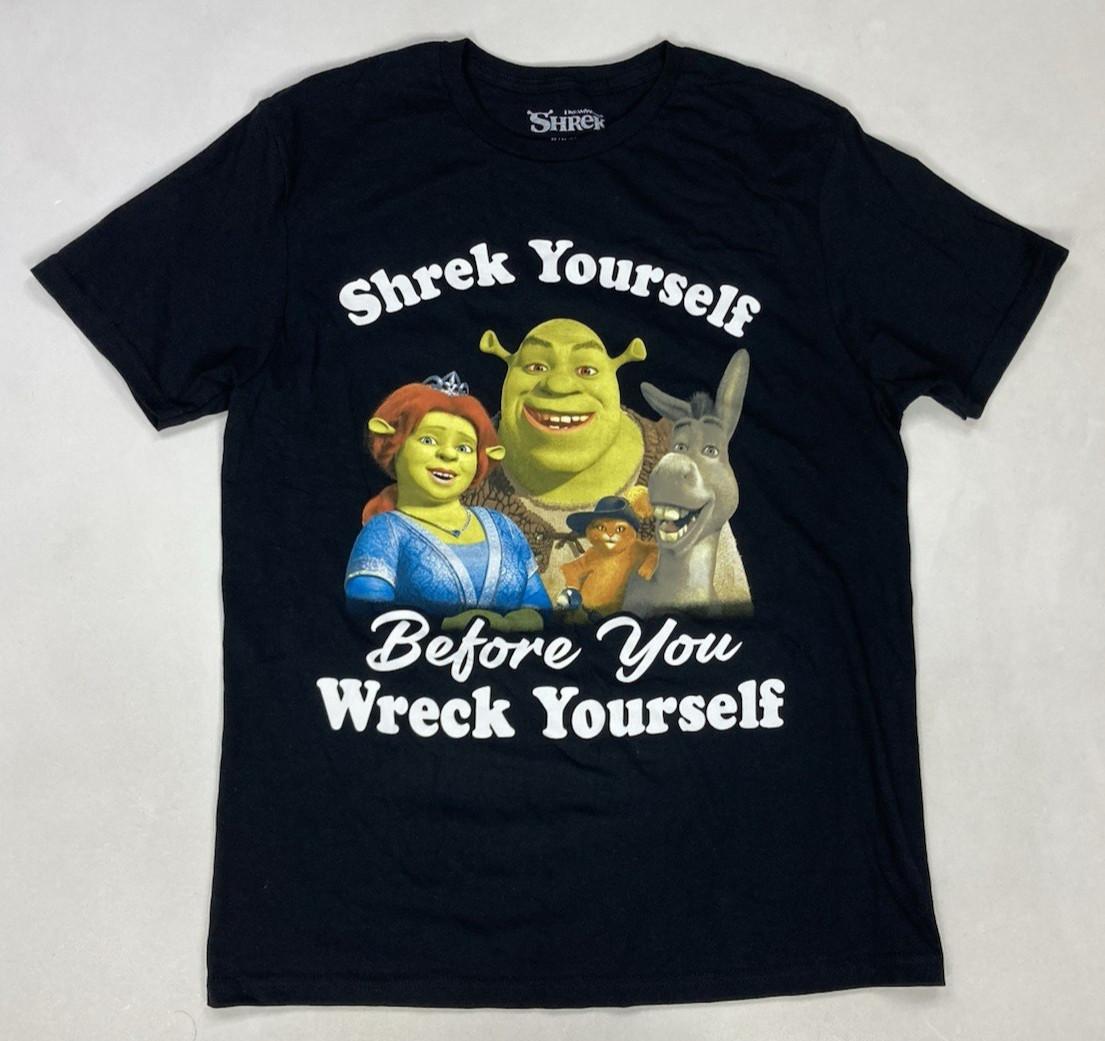 Shrek Yourself Before You Wreck Yourself Graphic T-shirt Men Medium Black Movie M