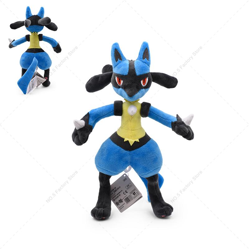 16-31cm Standing Lucario Shiny Plush Doll Cute Mega Riolu Animal Stuffed Quality Peluche Toy Children Halloween Gifts