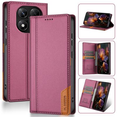 Magnetický preklopný kožený puzdro-peňaženka pre Redmi Note 14 pro plus s funkciou RFID blokovania - Prémiový kryt na telefón pre Redmi Note 13