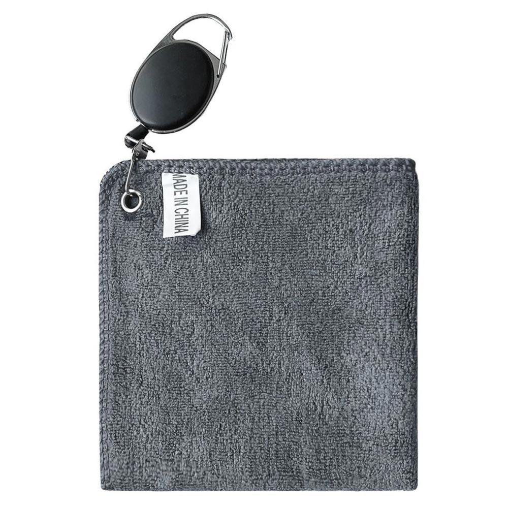 Portable Microfiber Golf Towel with Retractable Hook Absorbent Golf Wipe Cloth Quick Drying Golf Cleaner Golf Supplies