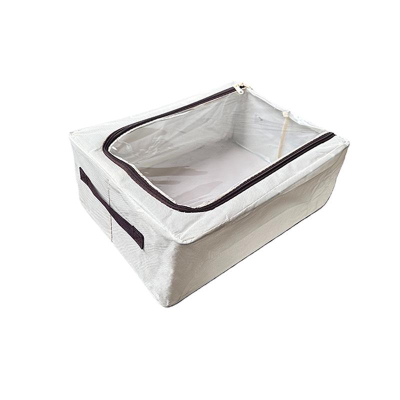 Waterproof PVC Foldable Underbed Shoe Box with Transparent Lid & Steel Frame