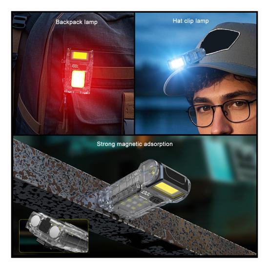 LED Hat Clip Light Rotatable Hands-Free Portable USB Rechargeable Mini Flashlight Lightweight Portable Outdoor Fishing Riding Camping Headlight