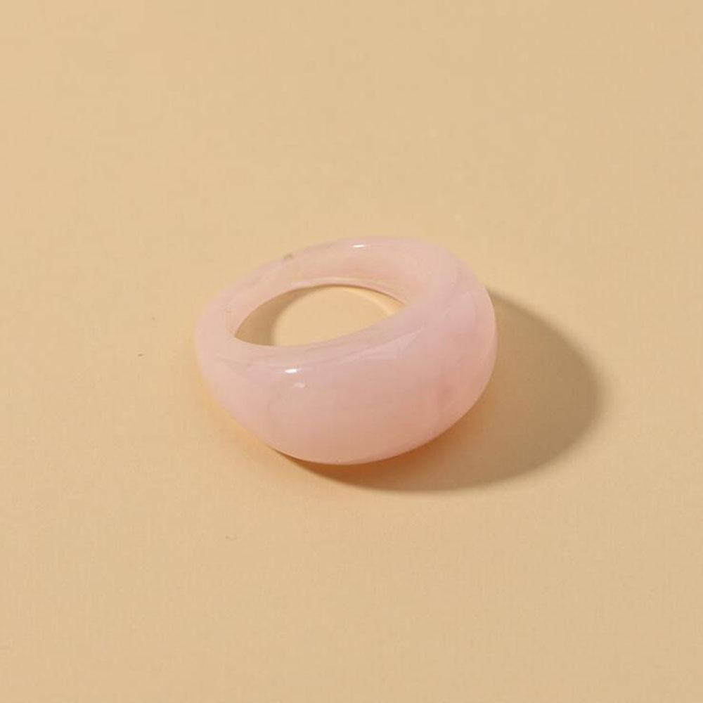 Neue Koreanische Bunte Acrylringe Vintage Runde Ringe Für Damen Großer Kpop Fingerring Für Mädchen Punk Harzring Modeschmuck