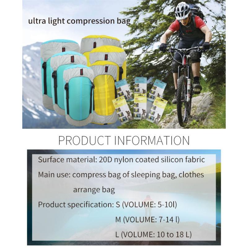 Outdoor Camping Hiking Ultra-light Sleeping Bag Compression Bag Storage Bag Silicone Dustproof and Waterproof Sleeping Bag