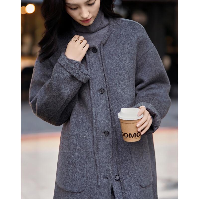 Demana Women's 100% Merino Wool Double-Faced Long Coat