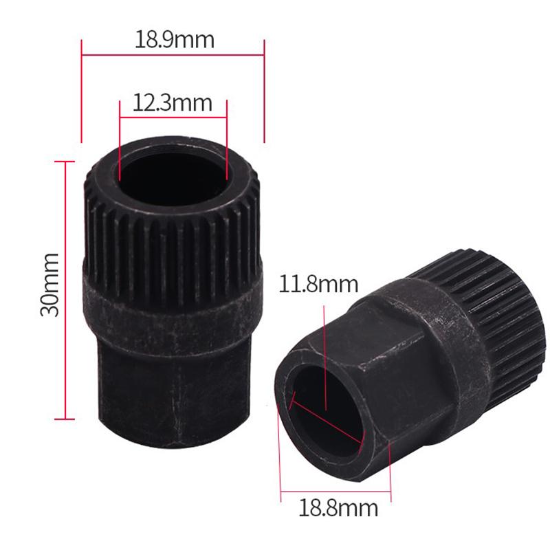Car Generator Pulley Alternator Clutch Free Wheel Pulley Removal Tool With 33 Tooth V Belt Pulley Remover Black Car Accessories
