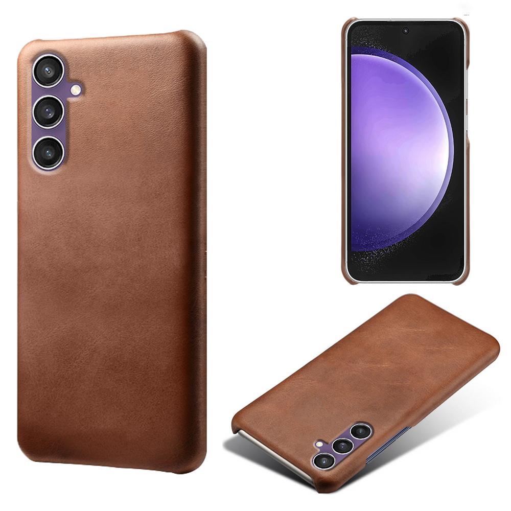 For Samsung Galaxy S23 FE Case PU Leather+PC Anti-Scratch Calf Texture Phone Cover