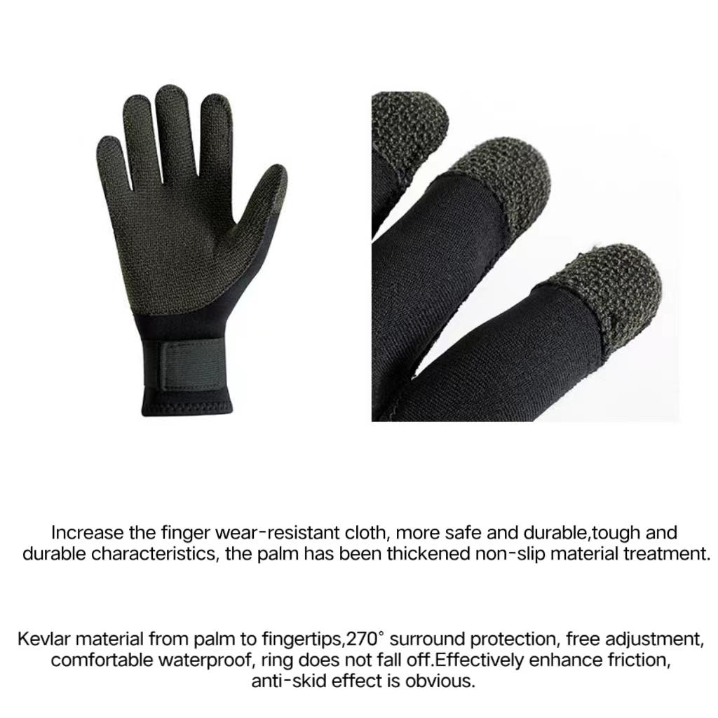 Guanti da Immersione in Kevlar 3mm Resistenti al Taglio Mantengono Caldo Neri Guanti da Piscina per Snorkeling Nuoto Divertimento Acquatico Accessori da Immersione