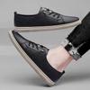 Fashion Genuine Leather Lace-up Fashion Sneakers Unisex Casual Skateboarding Shoes Memory Foam Insole Spring Comfortable Walking Shoes