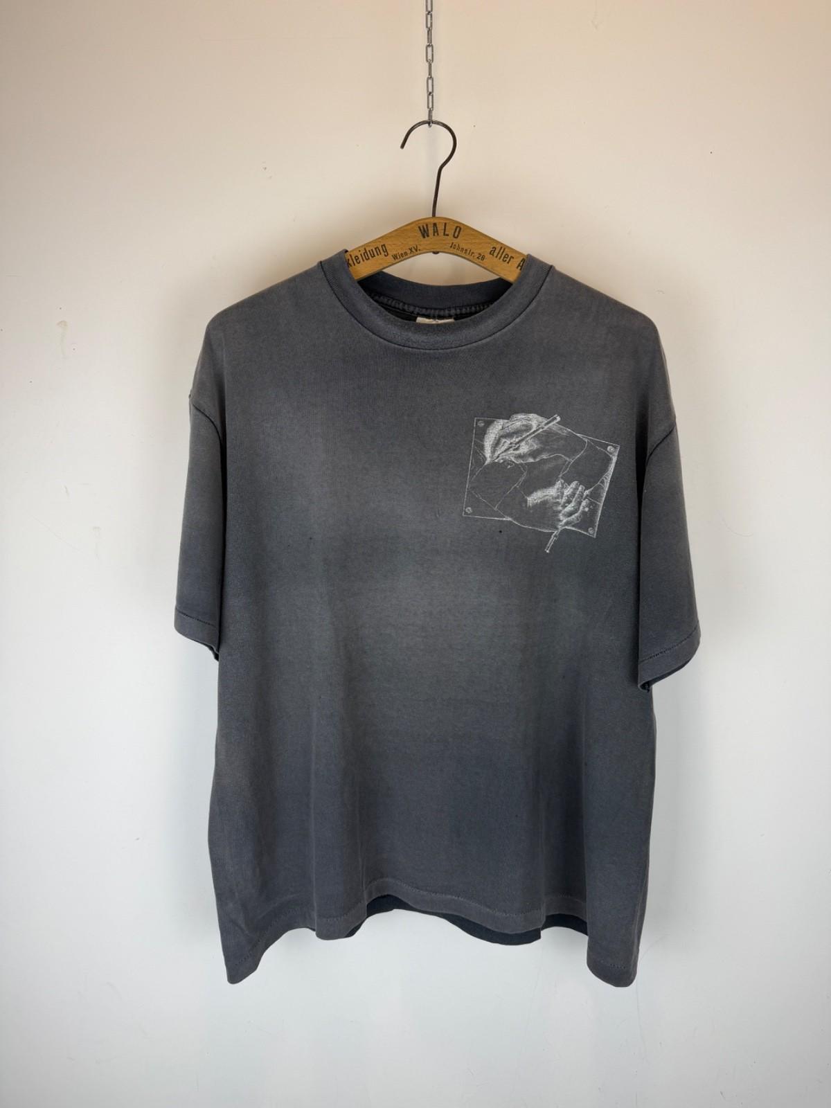 Vintage 90s M.C. Escher Shirt Drawing Hands Art Tee Andazia Faded Single Stitch Unisex T-Shirt S