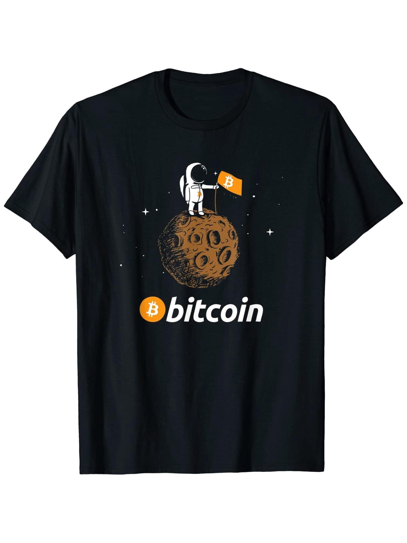Bitcoin to the Moon Astronaut T-shirt - Breathable Cotton Tee S