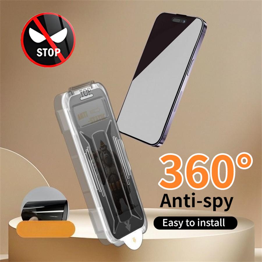 360° Soukromí / Matná fólie z tvrzeného skla pro ochranu displeje pro iPhone 16 15 14 13 12 Pro Max 16 15 14 Plus