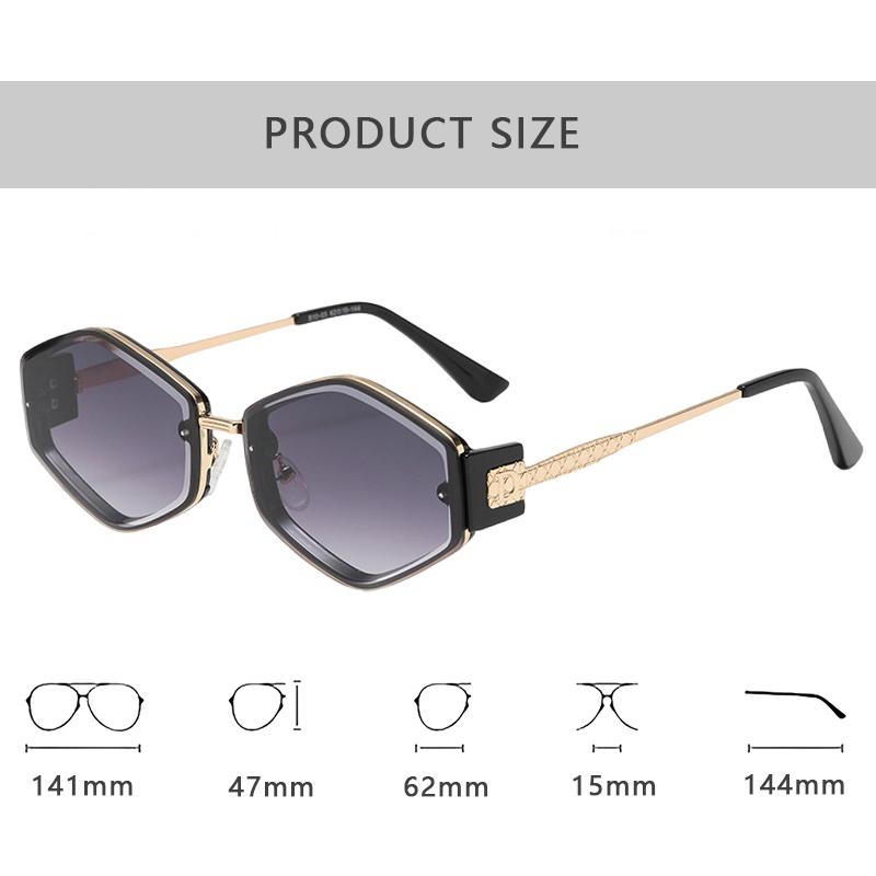 New Fashion Brand Designer Luxury Sunglasses Women Vintage Rimless Letter Party Shades Glasses Outdoor Travel Sunglasses