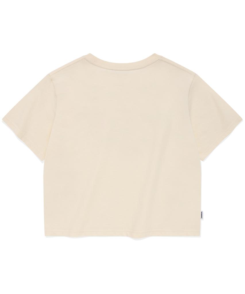 COVERNAT WOMAN Crop Beach Farm T-Shirt Ivory