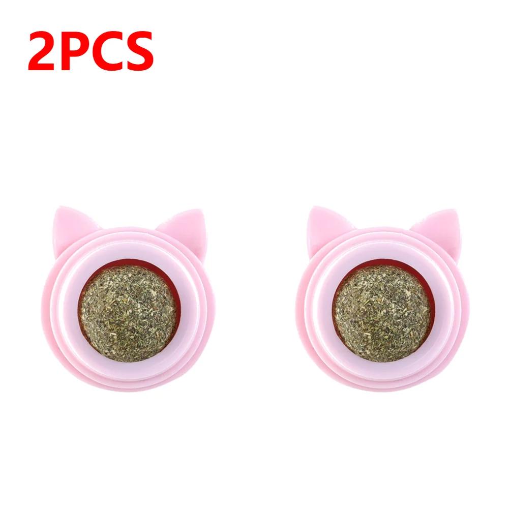 1-3pcs Pet Catnip Toys Wall Ball Licking Snacks Safety Healthy Rotatable Lick Ball Toys Teeth Cleaning for Cats of All Breeds