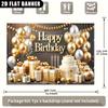 2D Geburtstag Hintergrund Schwarz Gold Kuchen Geschenk Party Zubehör