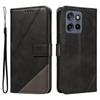 For Motorola Edge 50 Neo 5G/Moto S50 5G/Thinkphone 25 5G Case Leather Geometric Line Wallet Phone Cover with Wrist Strap