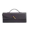 Trendy Spring And Summer Woven Soft Leather Dinner Bag Medieval Baguette Bag Organ Bag Horizontal Portable Messenger Bag