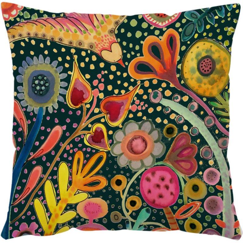 Luxury Home Decor Pillowcase Office Sofa Car Cushion Cover Rose Flower Print