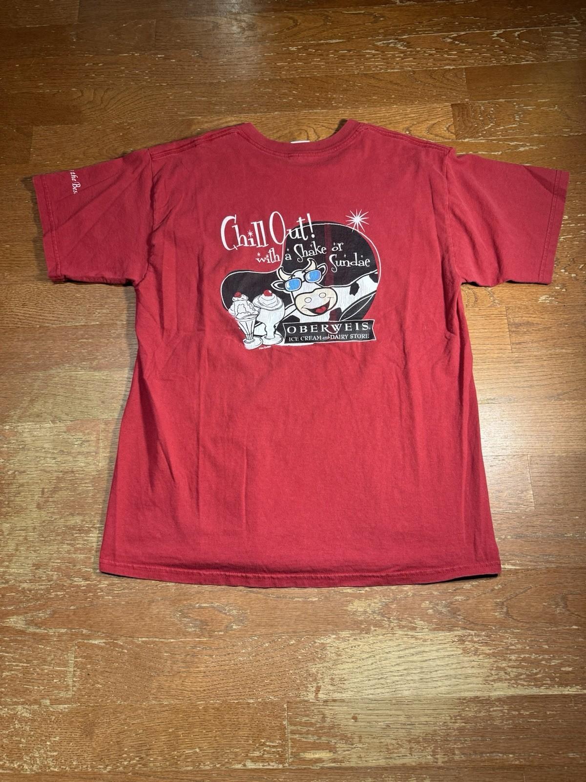 Y2K Chili Out With A Shake or Sundae Cow Back Graphic Tee L