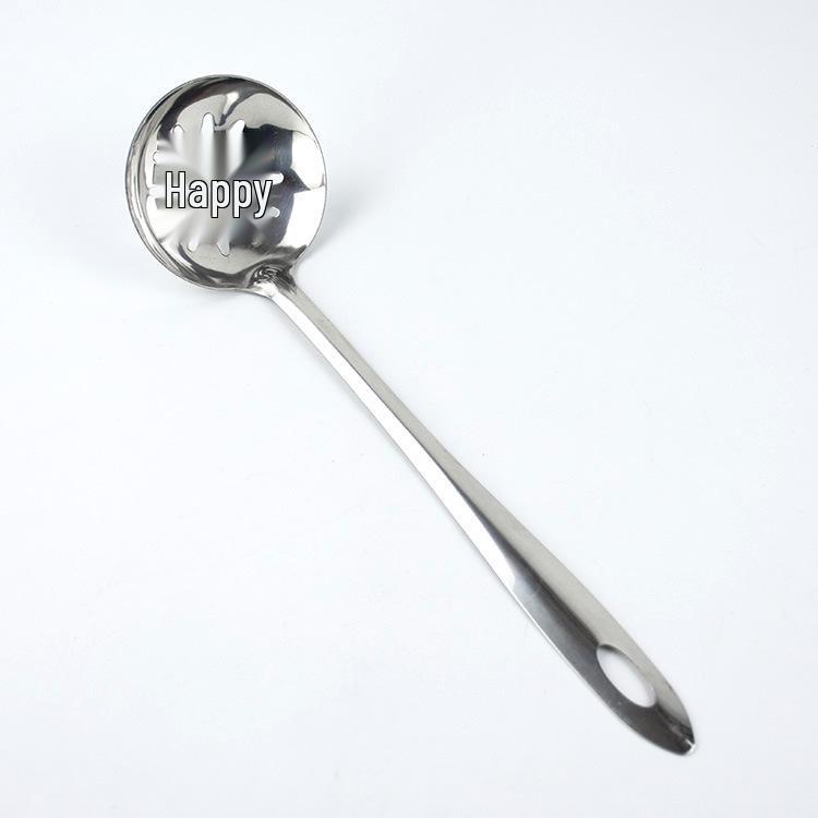 Large Stainless Steel Slotted Spoon for Serving or Drinking Soup, Long Handle for Hot Pot & Porridge