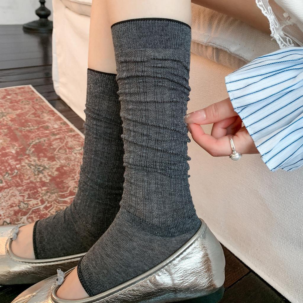 Miu Series Foot-Stepping Calf Socks Cover Women'S Ballet Wind Breathable Half-Leg Cover Summer Thin Hollow Mesh Stacking Socks