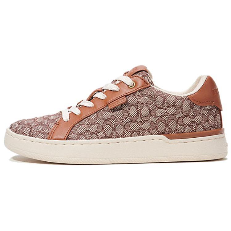 Coach Fabric Round Toe Lace-Up Low-Top Casual Shoes Women sneakers Brown CN171-URC