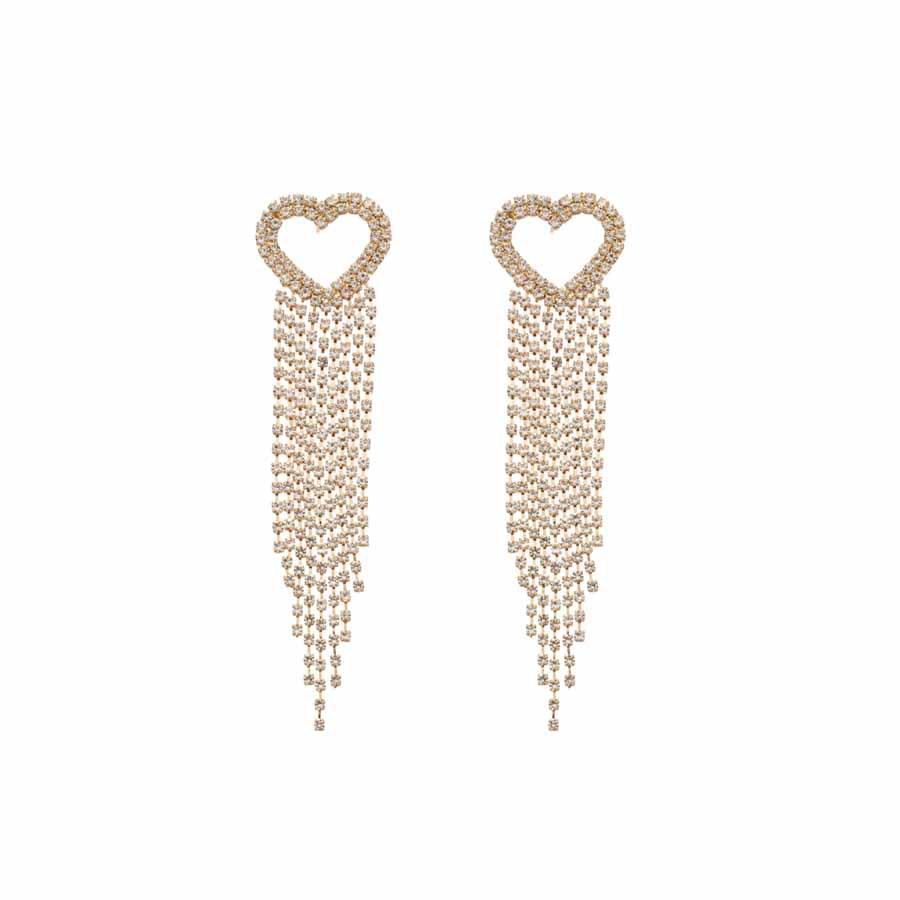 Silbernadel Strassstein Herz Quaste Ohrringe - Luxuriöser & Modischer Ohrschmuck für Damen