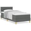 VidaXL Lit à ressorts avec matelas gris foncé 90x200 cm en tissu 3338966