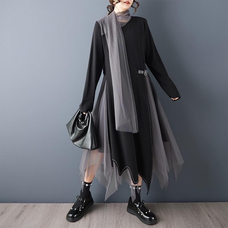 Langarm Plus Size Vintage Neu in Kleidern für Damen Casual Locker Frühling Sommer Herbst Kleid