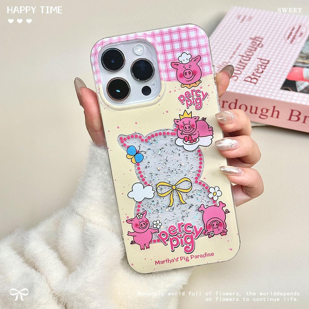 Cute Martha Pig Hollow Applicable Apple 16 Mobile Phone Case IPhone 15 Protective Case 14 Anti Fall Large Hole 13 Women's Model