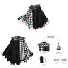 Halloween Fashion Costume With Black White Cloak Made Of Breathable Cotton For Role Play