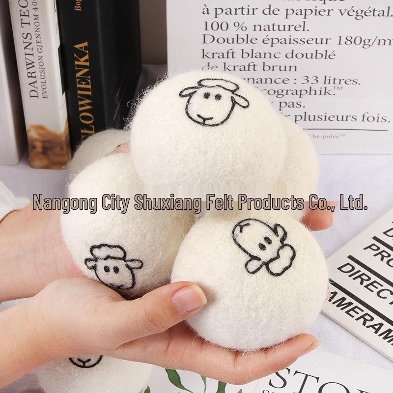 Wool Dryer Balls - Felt Laundry Balls for Efficient Drying