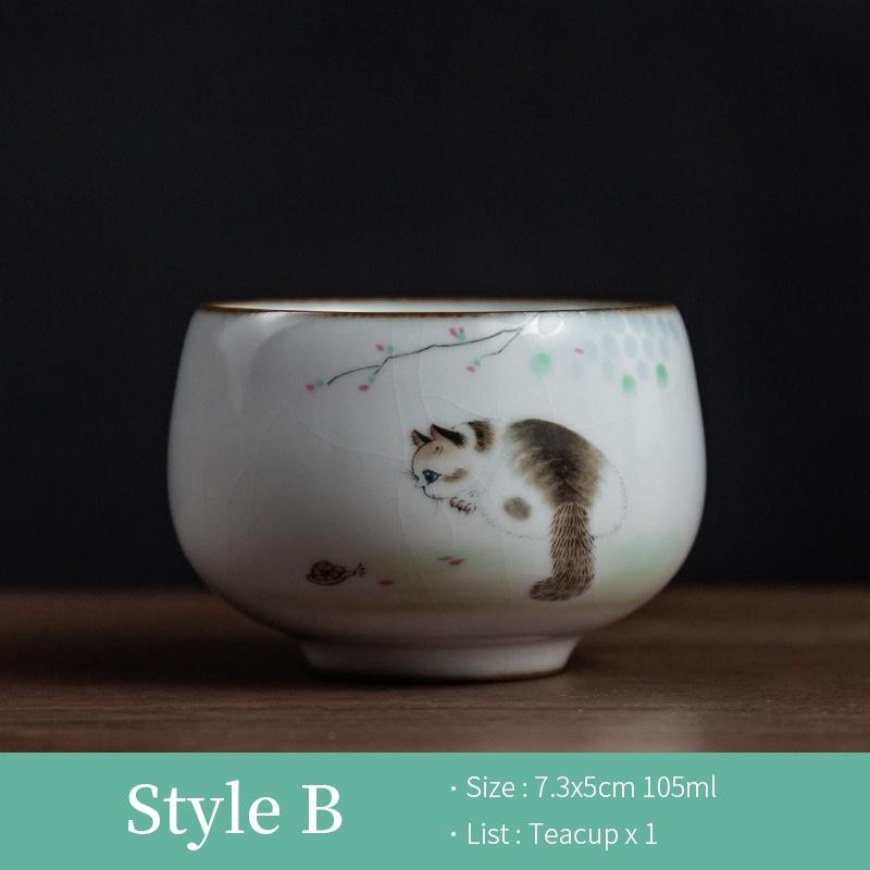 Mao Mi Ru Kiln Ceramic Tea Cup Open Slice Glaze Kung Fu Tea Set