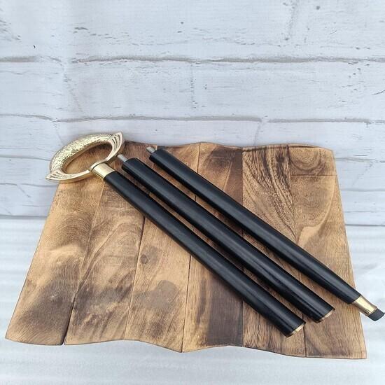 Designová vycházková hůl Dřevěná vycházková hůl Stříbrná Mosazná rukojeť Knoflík Dárek