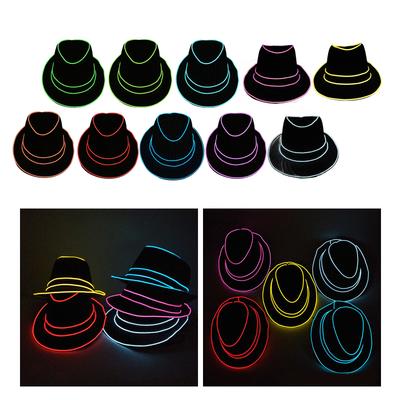 Sombrero de Copa LED para Mujeres Hombres Sombrero Parpadeante para Discoteca Sombrero Azul Luminoso Sombrero de Disfraz Unisex para Adultos Sombrero de Accesorios para Fiesta de Halloween