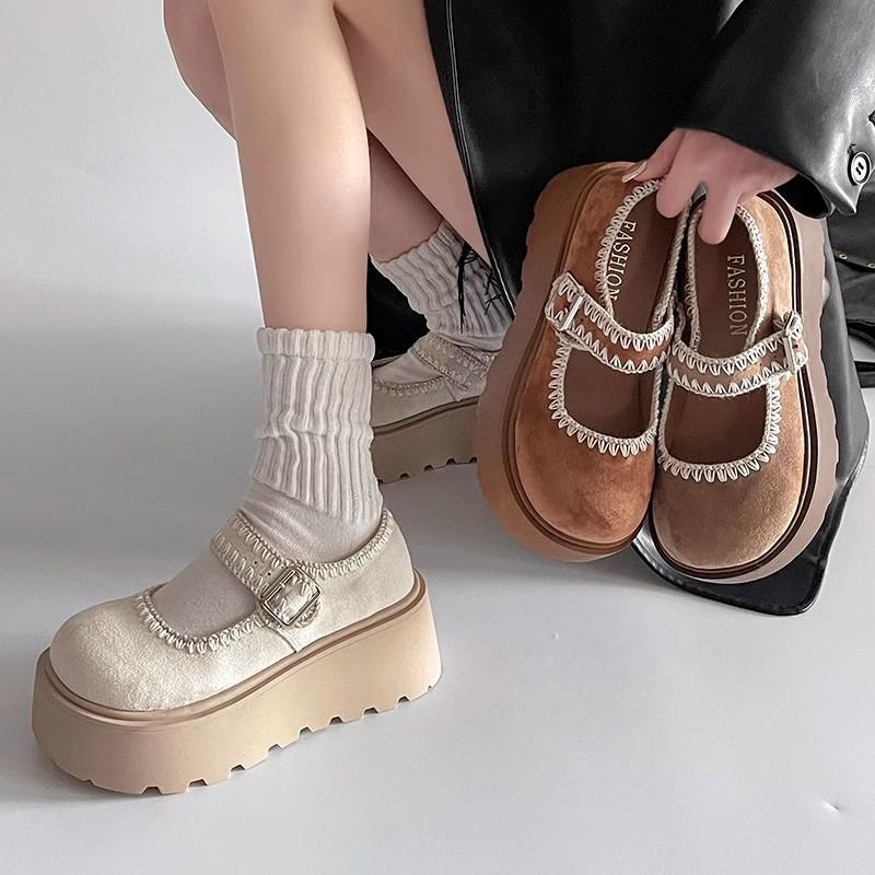 Retro Versatile Style Thick-soled Heightening Small Leather Shoes for Women's 2025 Spring New French Leisure College Style Loafers Tide