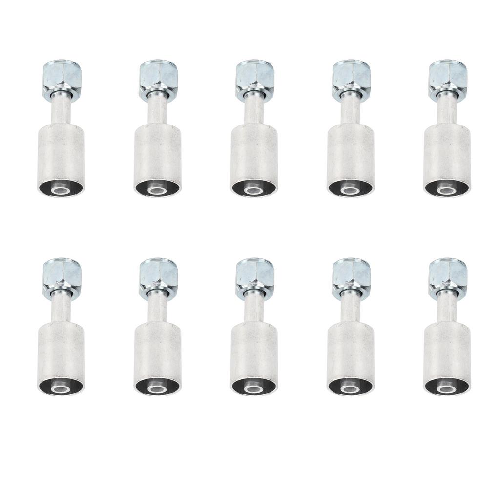 10 Pcs 1 2in Straight Air Conditioning Beadlock Aluminium AC Splicer Hose Fitting for Car Truck Engineering Vehicles