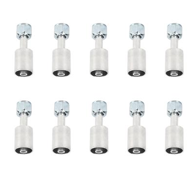 10 Pcs 1 2in Straight Air Conditioning Beadlock Aluminium AC Splicer Hose Fitting for Car Truck Engineering Vehicles