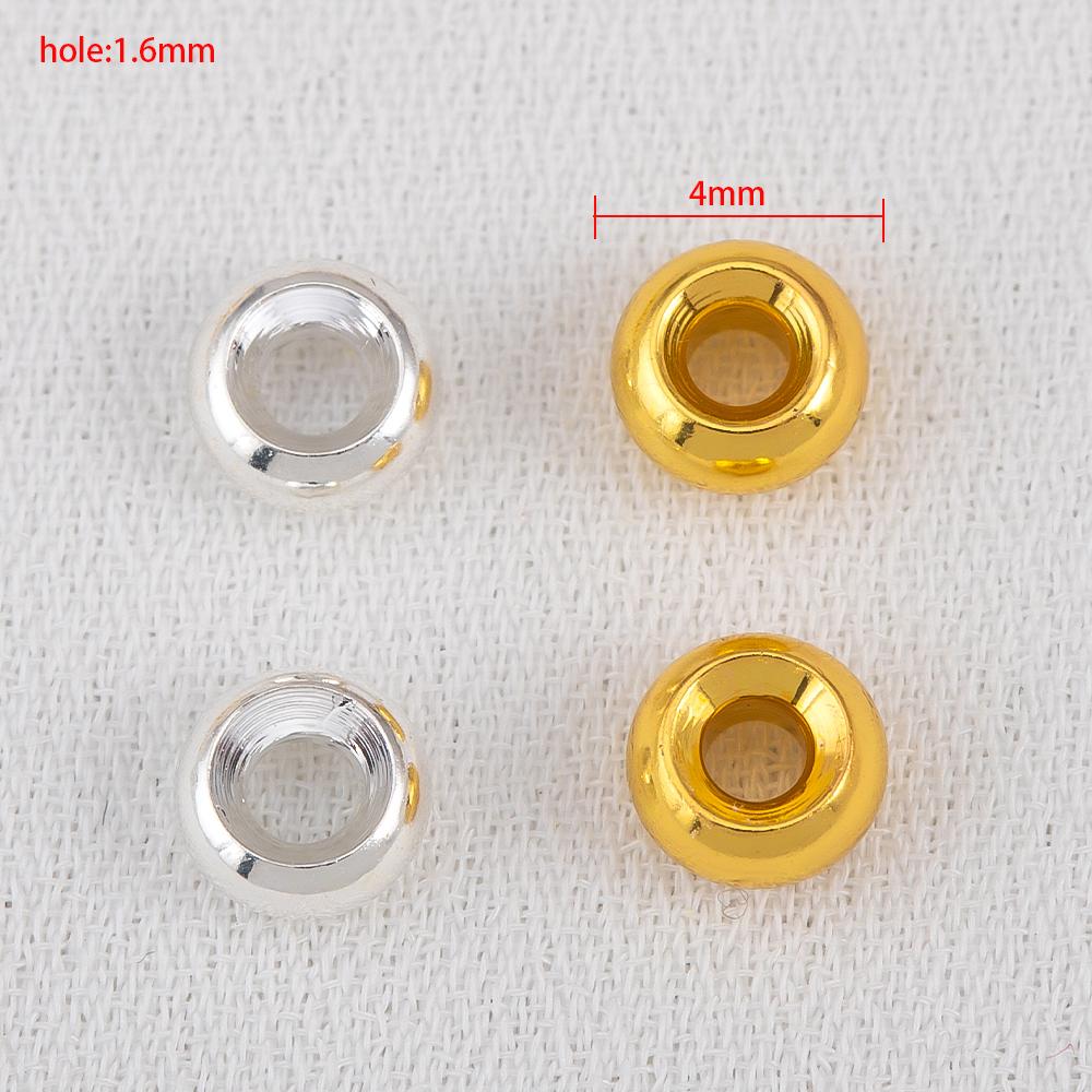10pcs 20pcs 30pcs 18K Gold Plated Flat Round Bracelet Spacer Beads 4mm Circle Crafts Beads Necklace Jewelry Accessories Findings
