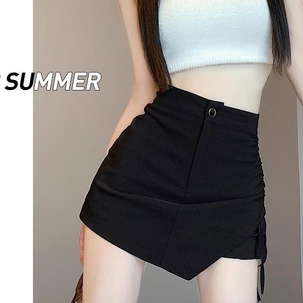 

Spring 2024 Spicy Girl Women s High Waist Bodycon A-line Skort Extra Large чёрный
