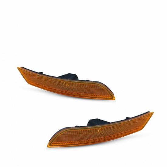 2x Amber Lens Yellow Front Side Marker Light Housing For 2013-2017 Cadillac XTS