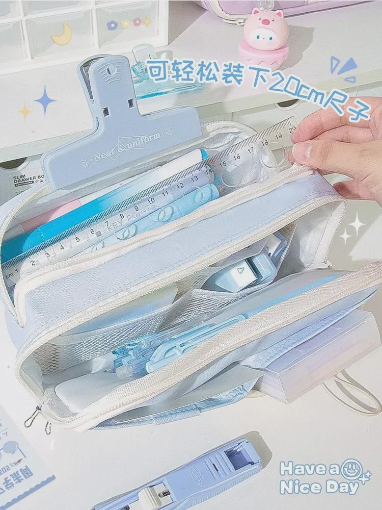 Soft Girl Pencil Case - Large Capacity, Gentle Lazy Style for Students