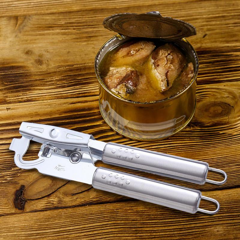 Can Opener Manual Stainless Steel Bottle Opener Rust Proof Kitchen Tool Ergonomic Handles Heavy Duty Top Remover For Any Sized