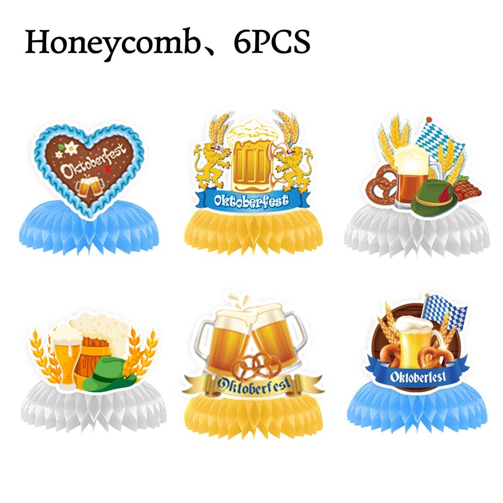 Germany Oktoberfest Party Set: Tableware, Banner, Balloons, Honeycomb Decorations