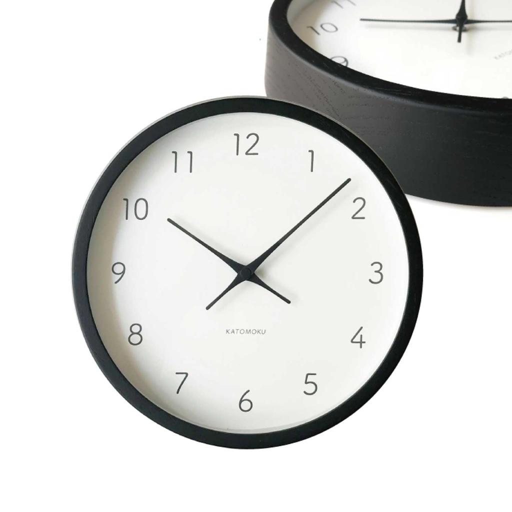 KATOMOKU Muku Clock 7 Wall Clock with Continuous Second Hand Movement Black km-60BK 306mm (Quartz Clock)