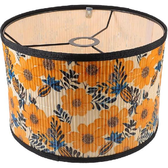 ABOOFAN Bamboo Lamp Shade Flower Pattern Chandelier Lamp Cover Light for Floor Table
