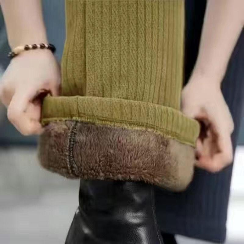 Women's Sweatpants Straight Leg High Waist Loose Plush Trousers Flare Pants Chenille Ultra-Thick Casual Thermal Pants