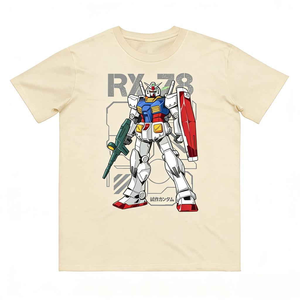Mobile Suit Gundam Anime GUNDAM RX78 Printed Tshirt Unisexs and Womens Tshirt Unisexs Top Sports Tshirt 2026 Summer New Tee