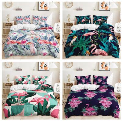3D Flamingo Duvet Cover Full Size 2/3 Animal Pattern Bedding Set with Pillowcases for Teens and Boys Duvet Cover Pillowcase Gift